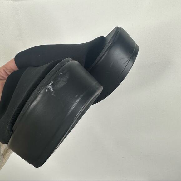 Bebe Size 9 Y2K 90s Black Slinky Platform Stretch Slide Sandals - Picture 7 of 11